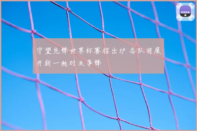 守望先锋世界杯赛程出炉 各队将展开新一轮对决争锋